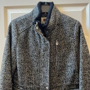 Brand New - Never Work Tweed pattern Black and Grey Coat